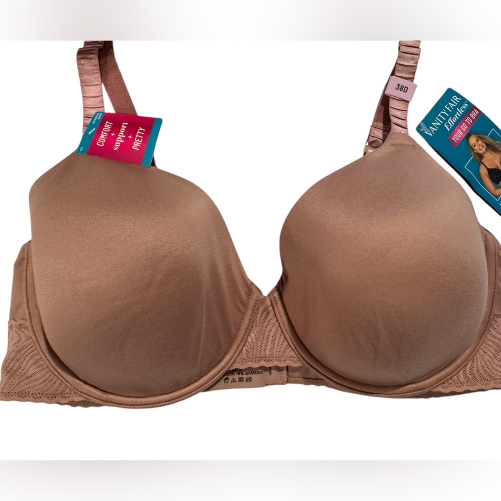 NWT Vanity Fair Women's Tan Bra 38D
